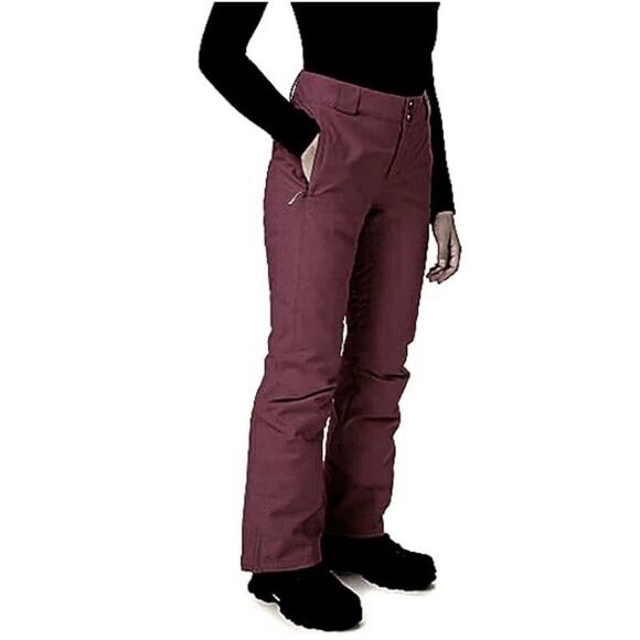Columbia Arctic Trip Snow Omni Heat Waterproof Pants Women Small Burgundy Malbec - Picture 1 of 15